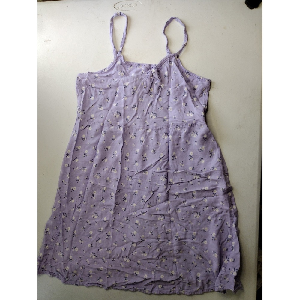 Wonder Nation Lilac Bud Floral Print Spaghetti Strap Dress Girls Plus Size L